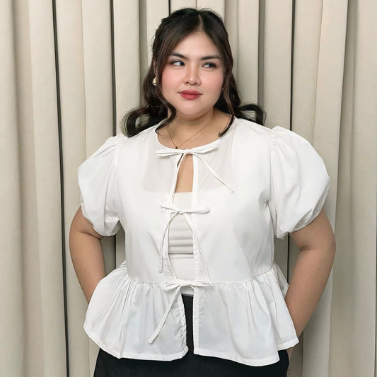 Ysabel Ribbon Embellished top Mid size to Plus size